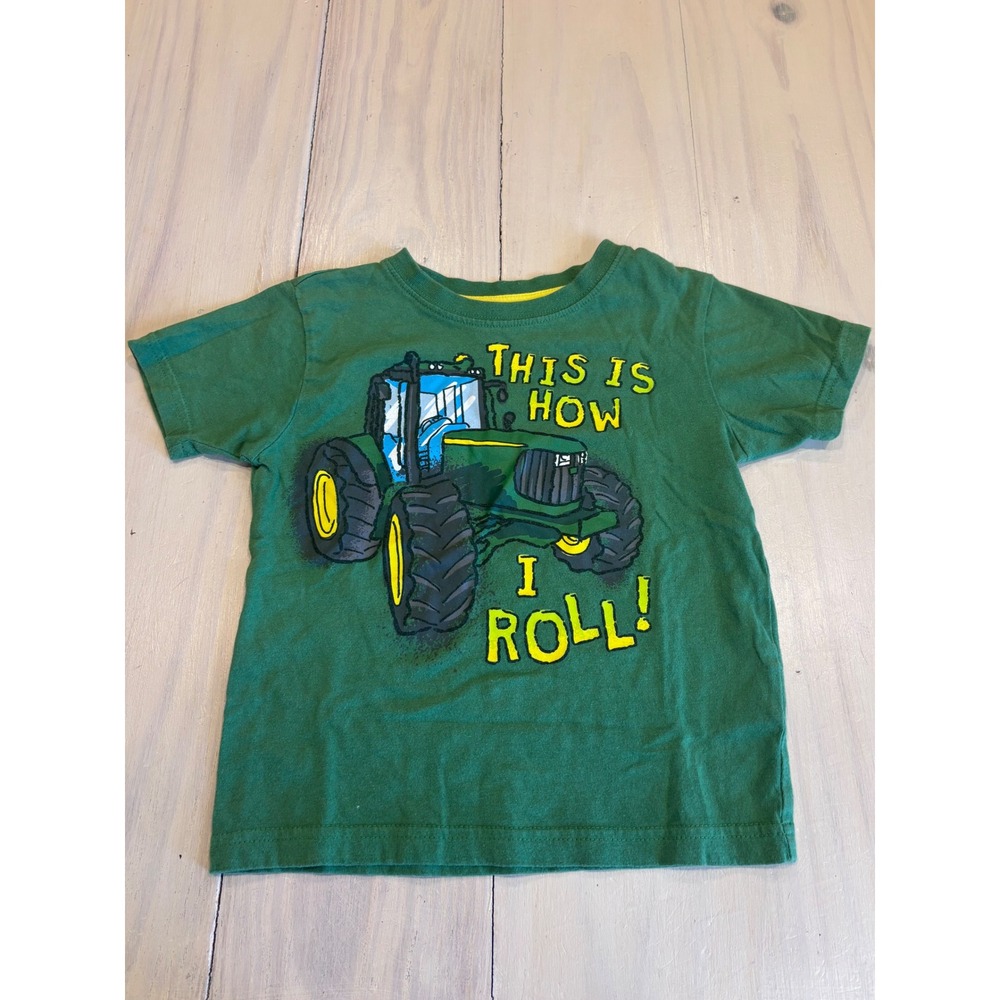 John Deere Kids Green Tractor Graphic Tee This Is How I Roll TShirt 3T J1T540GTT